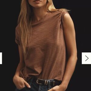 Pilcro Brown Sleeveless Crewneck Tank Top